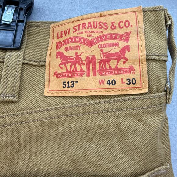 Levi's 513 Men's 40x30 Mustard Gold Straight Leg Preppy Business Casual Normcore - Picture 5 of 14
